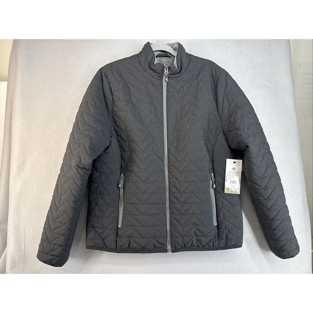 Rainforest Jacket Men size Small, Quilted pattern, zipped pockets, NWT